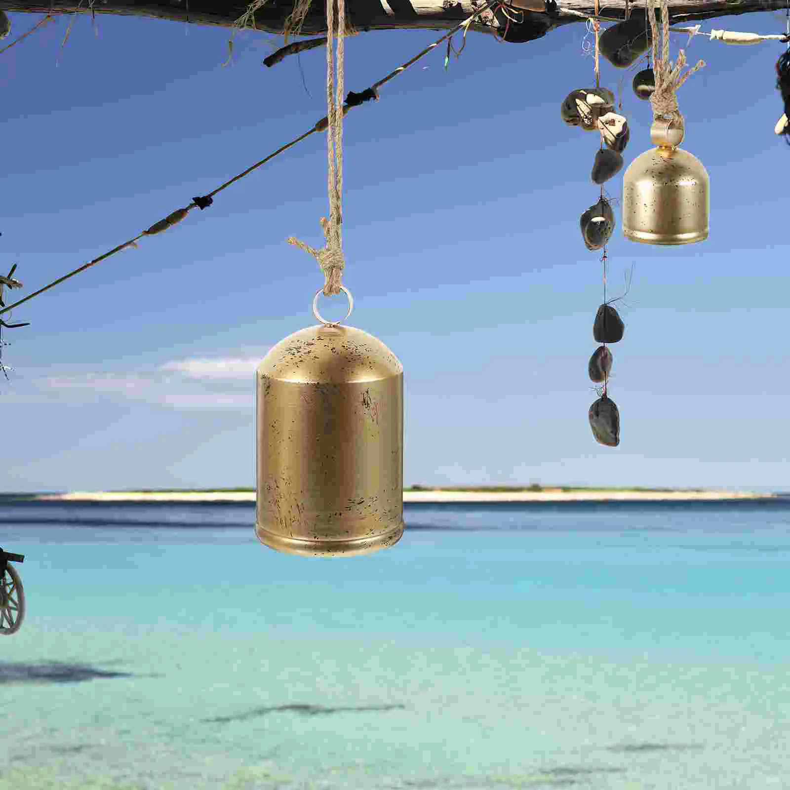 

3 Pcs Christmas Decore Hanging Vintage Bells Rural Chirtmas Decoration Xmas Decorations Metal Cow Rope Crismistmas