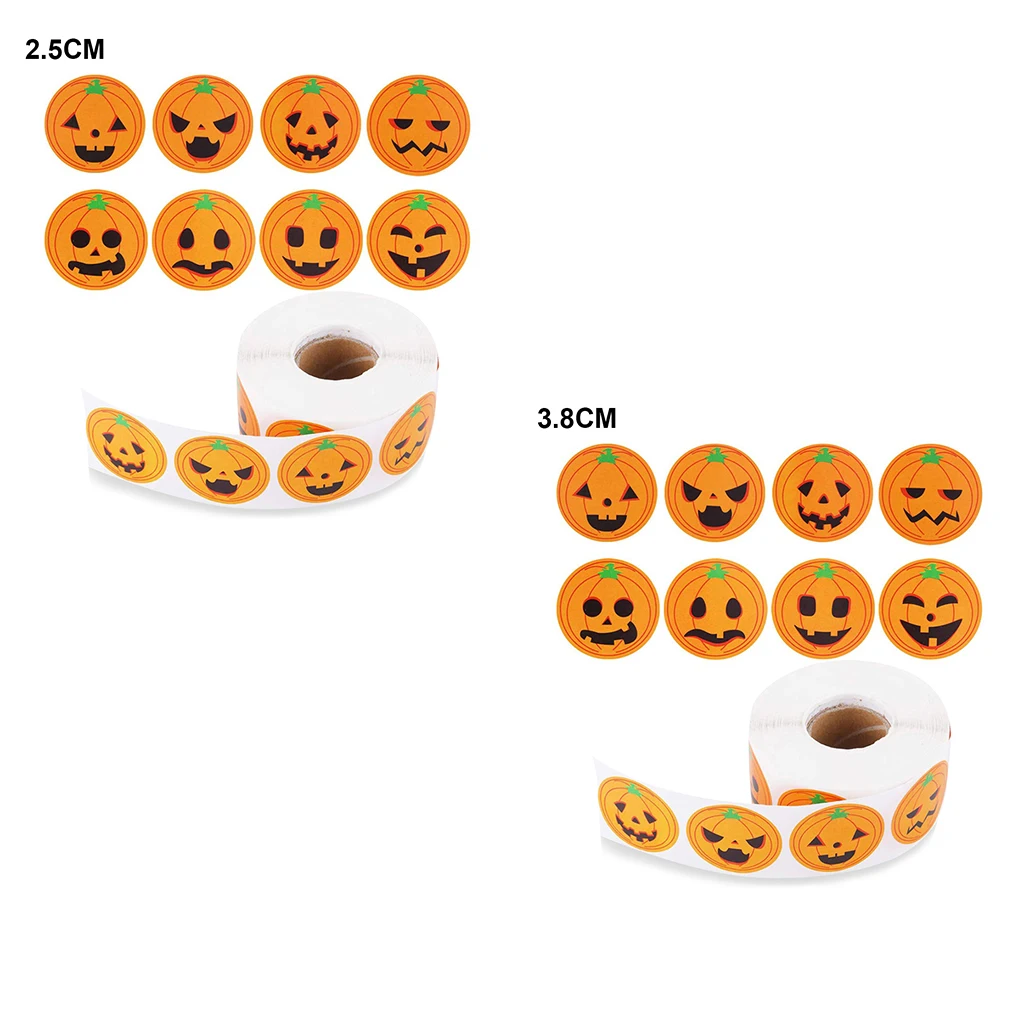 

500 Pieces/roll Bag Stickers Halloween Festival Packaging Labels Pumpkin Self-adhesive Decoration Tags Santa claus Elk Christmas