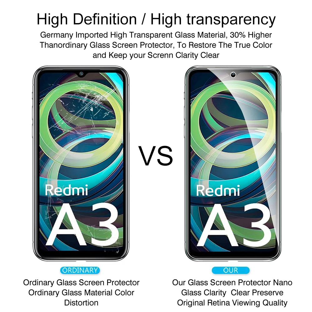 Для Xiaomi Redmi A3 A3x A2 A1 Plus A2+ Защитная пленка для экрана Xiomi x 3A RedmiA3 Полный чехол