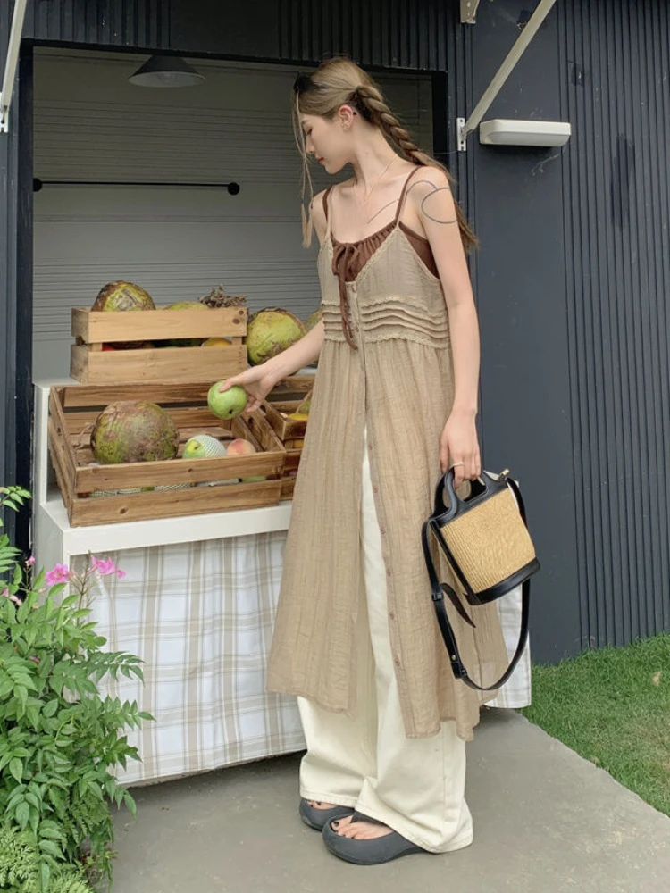 Женское кружевное платье в стиле пэчворк свободное однобортное плиссированное