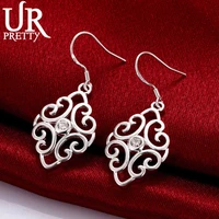 925 sterling silver jewelry fashion pattern earrings for women engagement wedding party birthday charm gift