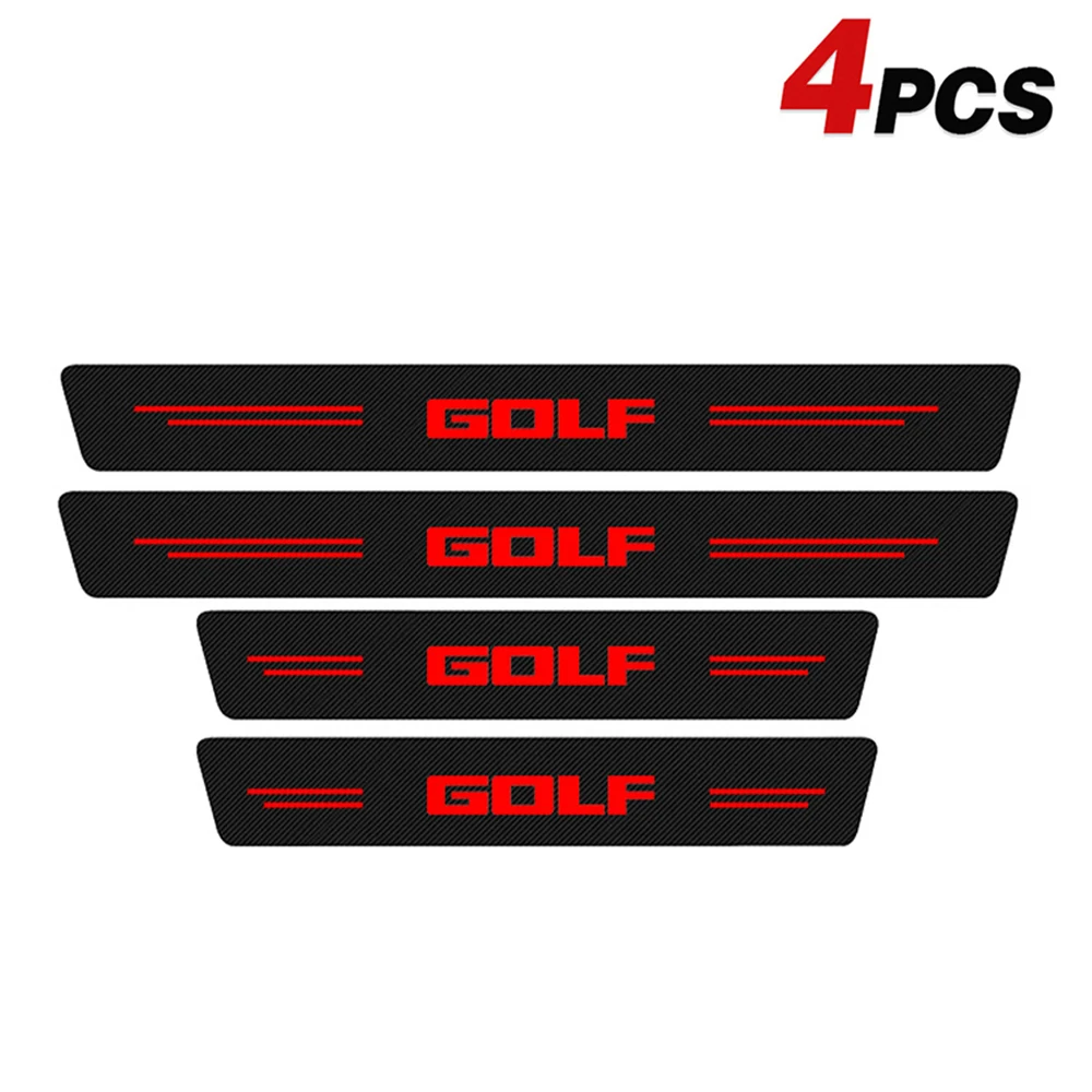 

4Pcs Car Door Threshold Sill Sticker Carbon Fiber Trim Decals For GOLF 4 5 6 7 MK4 MK5 MK6 MK7 GTI GLI Tuning Accessories New