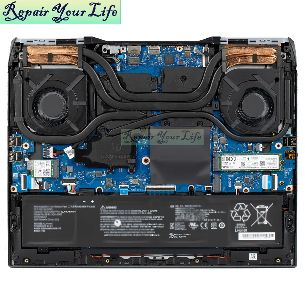 Вентилятор охлаждения процессора и графического для Thunderobot Zero G3 Max L JT009K00BRU JT009X00DRU