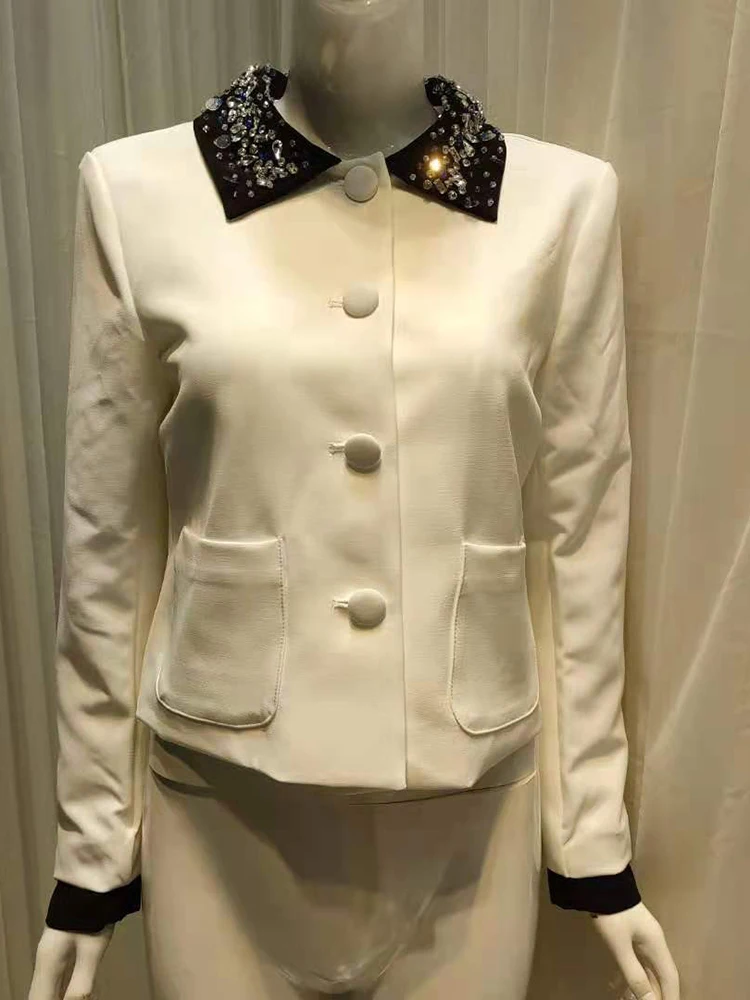 

Женская куртка с длинным рукавом, Дизайнерская куртка с длинным рукавом и стразами, 2022