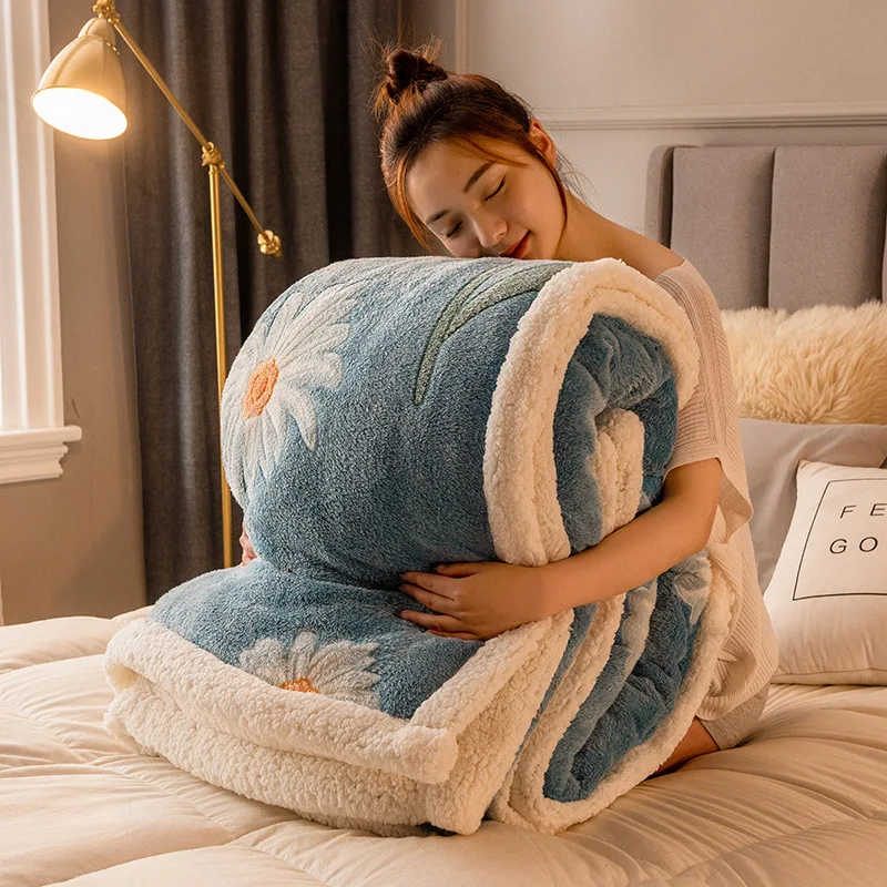 

Snowflake Lamb Cashmere Multi-Functional Blanket Thickening Single Double Duvet Cover Student Dormitory Bedding Home Textiles