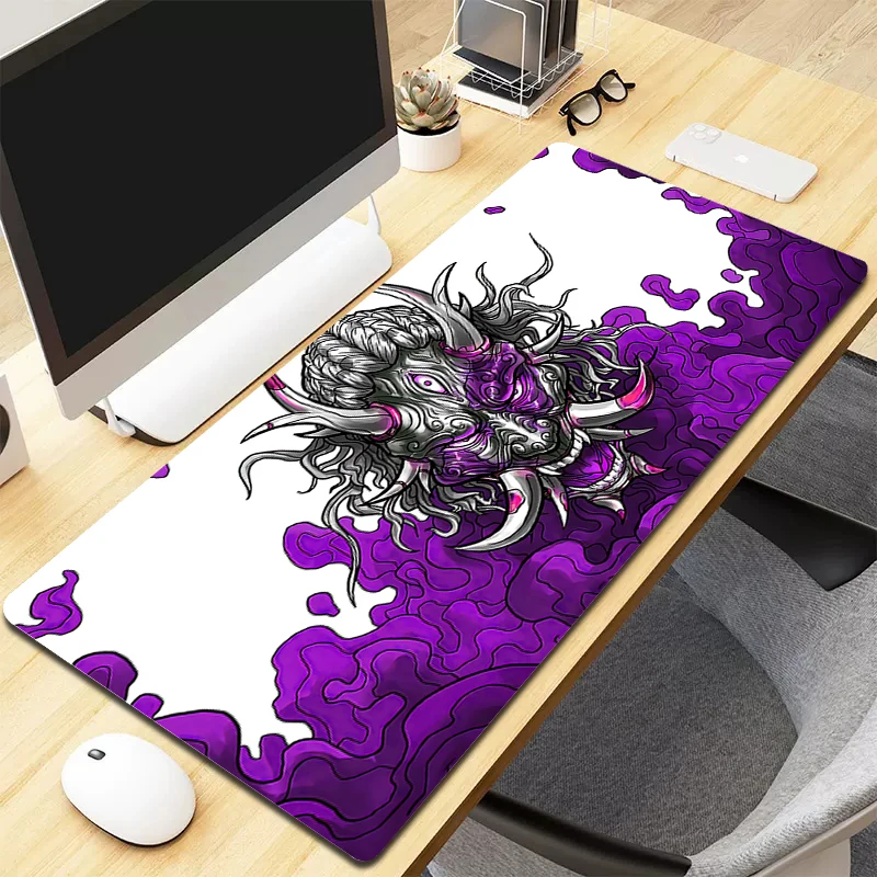 

Large Japanese Oni Mouse Pad Gaming Mouse Mat Rubber Mousepad XXL Desk Mat Locking Edge Mouse Pads Keyboard Mat 500x1000mm Pads