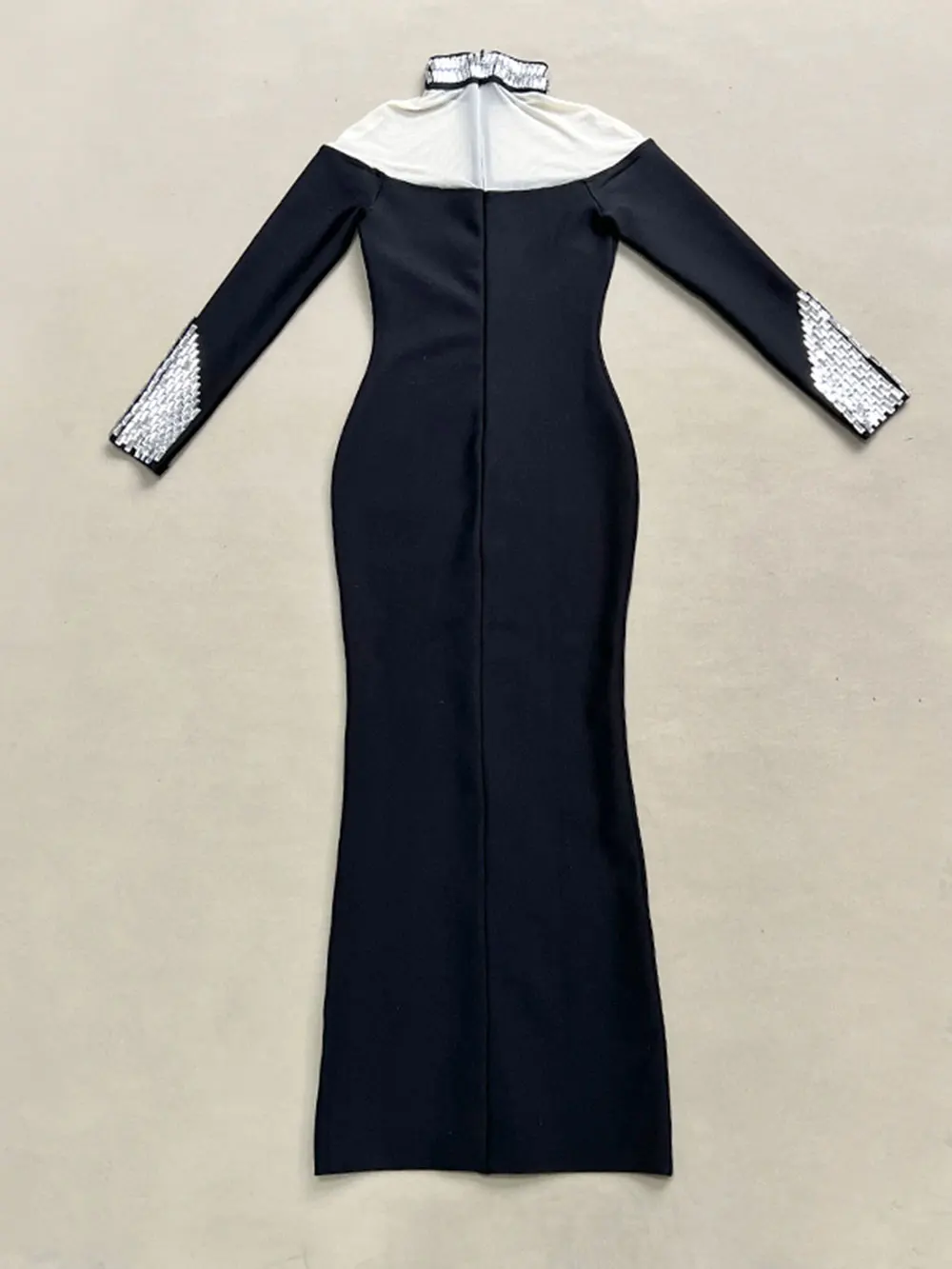 Осень 2024 женская одежда длинное Бандажное платье с воротником-стойкой и длинными