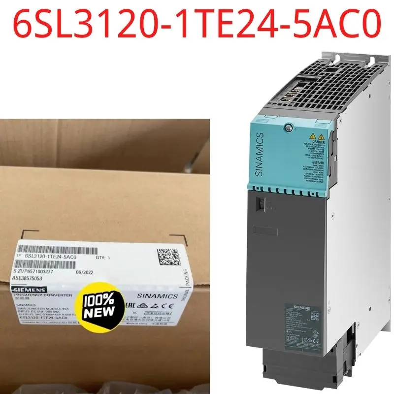 

6SL3120-1TE24-5AC0 Brand New SINAMICS S120 SINGLE MOTOR MODULE INPUT: DC 600V OUTPUT: 3AC 400V, 45A FRAME