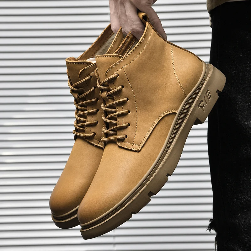 

Fashion Mens Retro Ankle Genuine Leather Boots