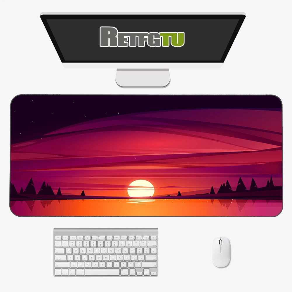 90x40cm mousepad for deep forest firewatch laptop gamer mousepad gaming mouse pad large locking edge keyboard 70x30 cm deak mat free global shipping