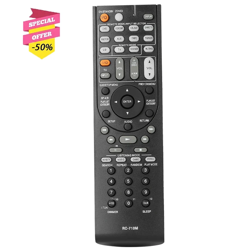 New RC-710M RC710M Remote Control Compatible With Onkyo AV R