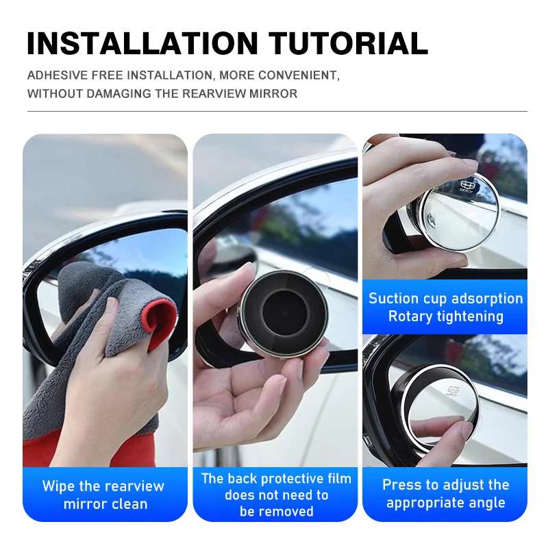 Автомобильное зеркало заднего вида для слепых зон 2 шт.