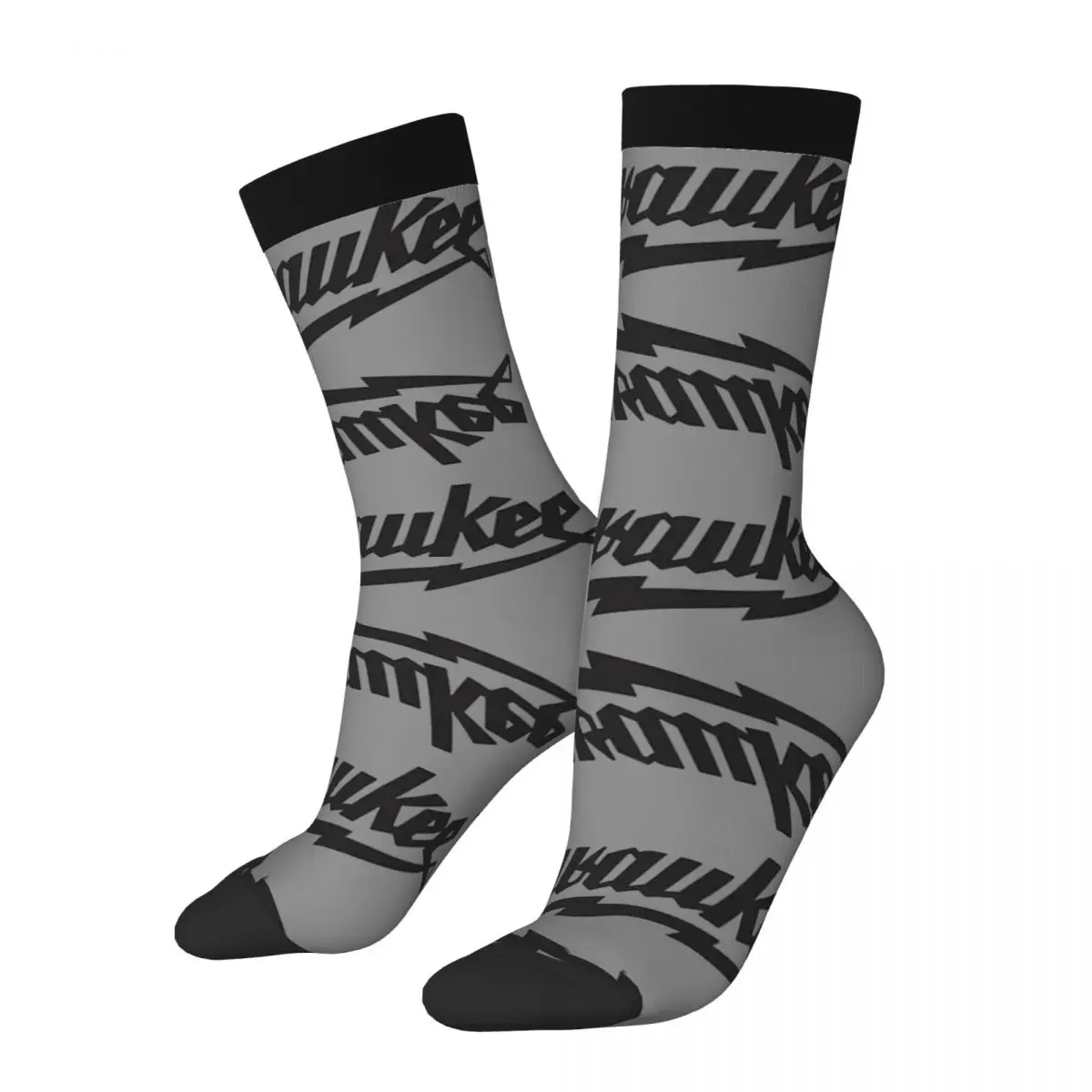 

Funny Crazy compression Brand Sign Sock for Men Hip Hop Harajuku Milwaukee Seamless Pattern Printed Boys Crew Sock Casual Gift