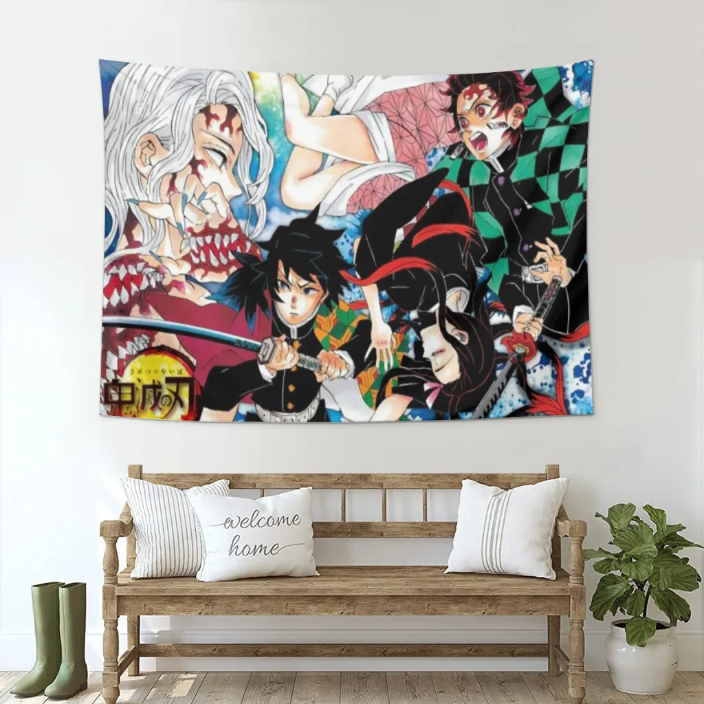 

Cartoon Japanese anime Demon Slayer room decoration cloth carpet yoga mat bed sheet sofa blanket