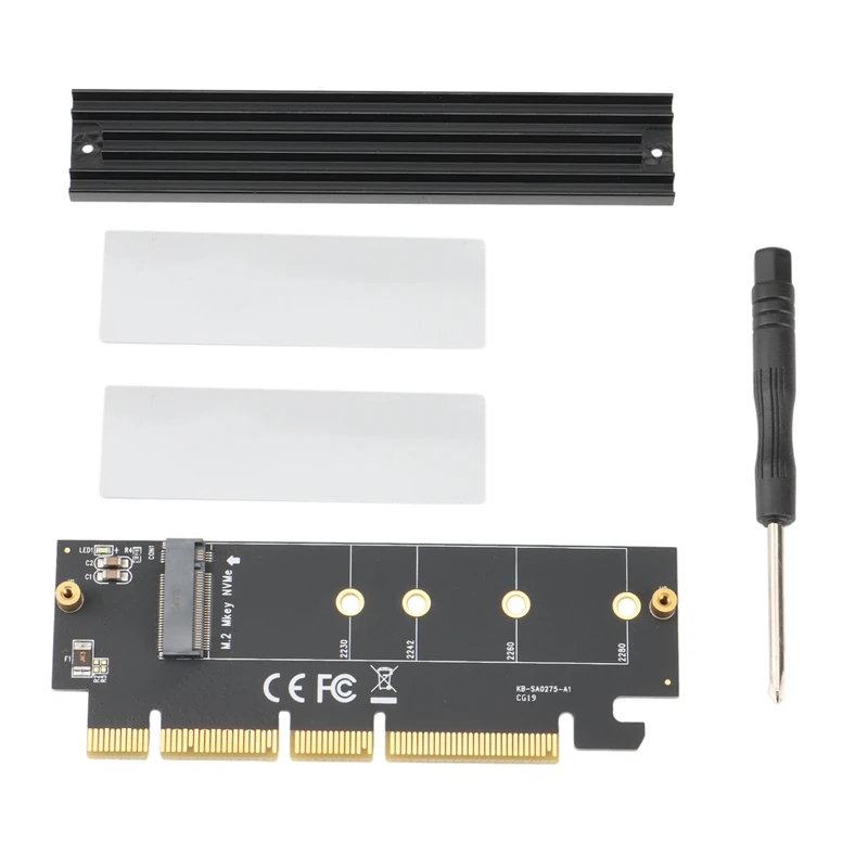 

Переходник Nvme M.2 Pcie SSD на PCI-E X4/X8/X16, карта преобразования с радиатором M.2 Nvme SSD 2280/2260/2242/2230