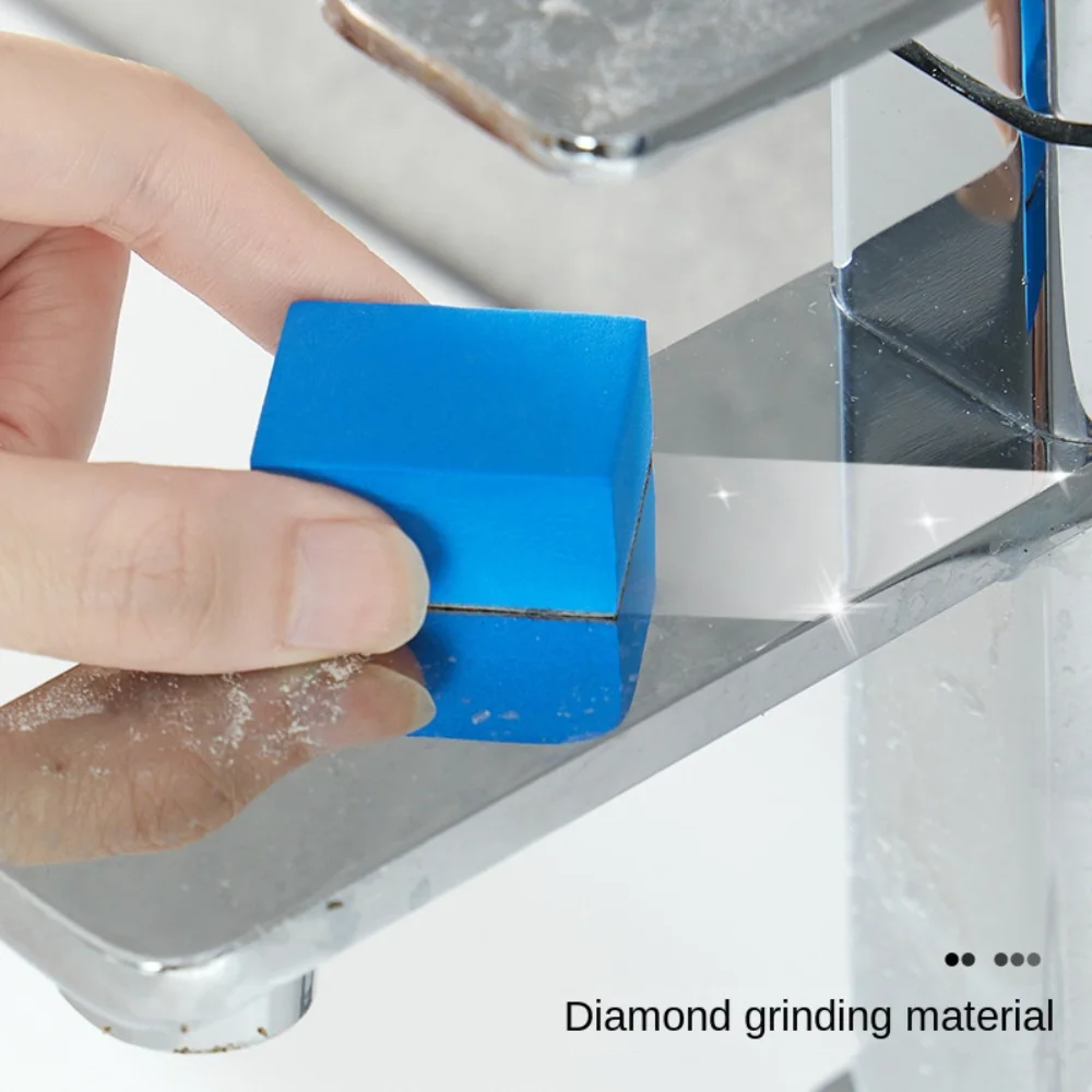 

2Pcs Multifunction Mini Mirror Emery Sponge Wipe Bathroom Mirror Scale Washbasin Rust Stain Sponge Cleaner Household Cleaning