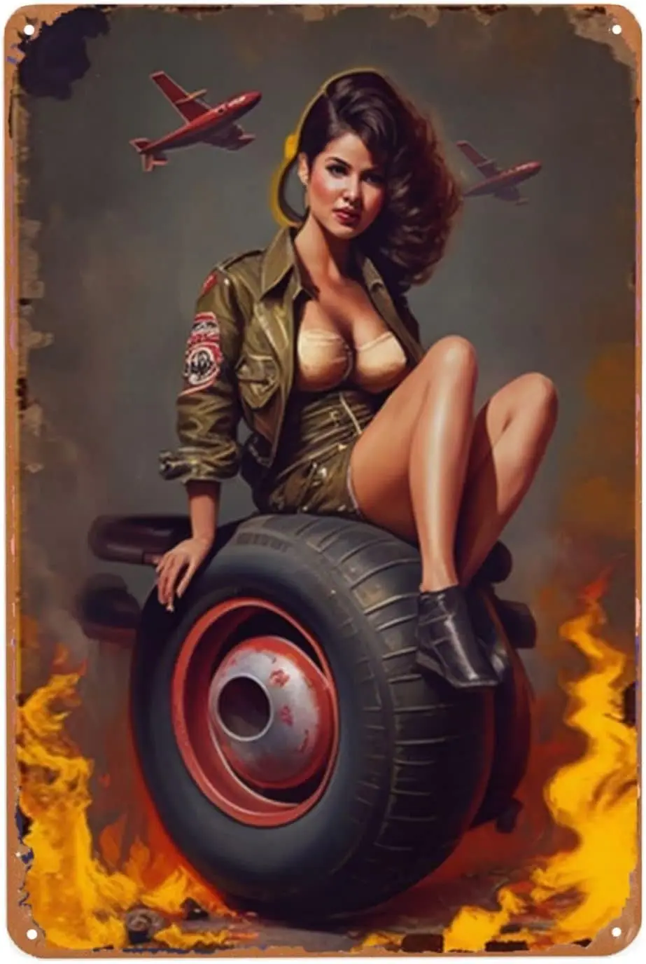 Ретро Sgns Metl Vntge Mn Cve Mltrstc Relsm Coffee Br Decor Hot Rod Bette Scenes Wr Rustc rplne Tre Lovers Personlzed Grge