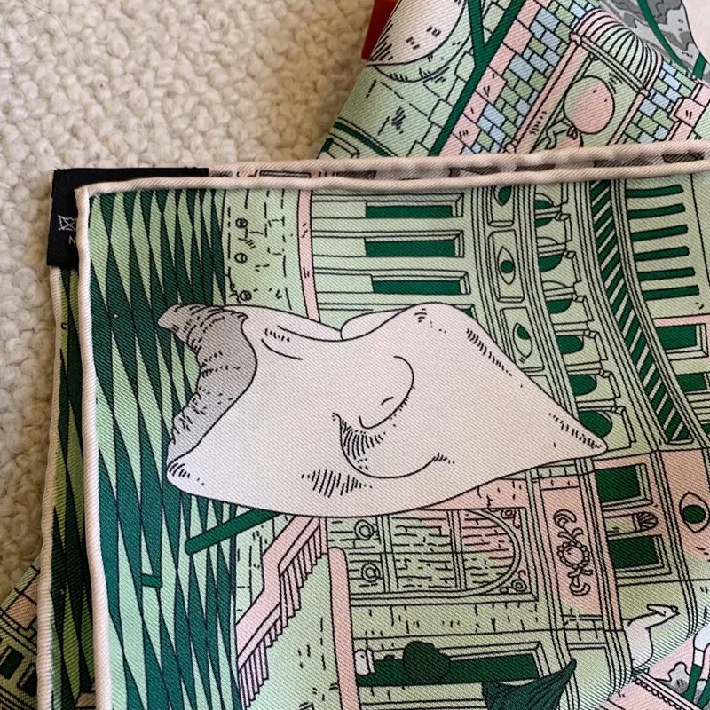 90 шелковый шарф шейный платок женский роскошный 100% шаль 18 мм с двусторонним