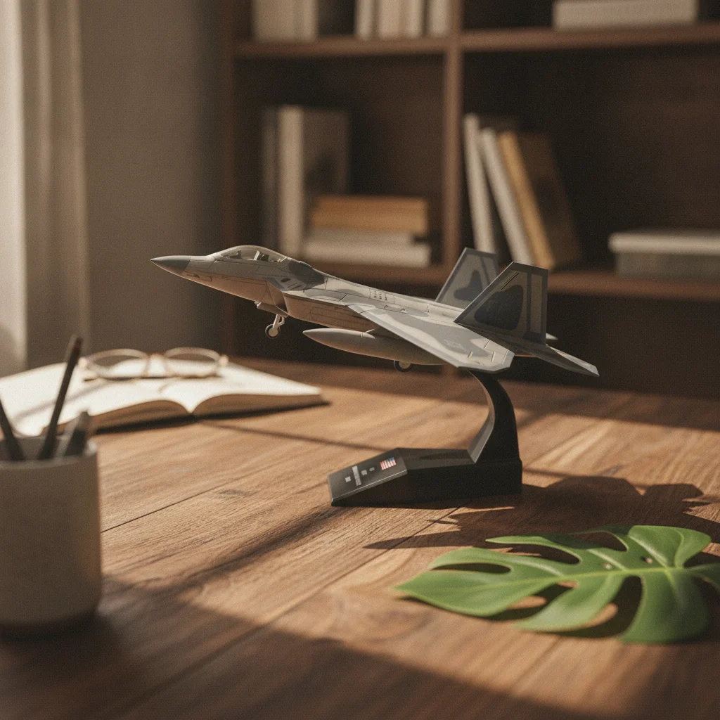 Фото Коллекционная модель статичной модели самолета-истребителя Stealth Fighter в масштабе 1:100 из сплава с черной подставкой для демонстрационной полки №1