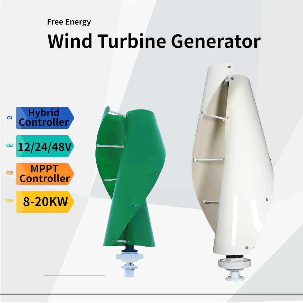 

10000W 10kw 24V 48V 96v Vertical Wind Turbine Generator Free Energy Power Windmill Permanent Maglev with MPPT Controller