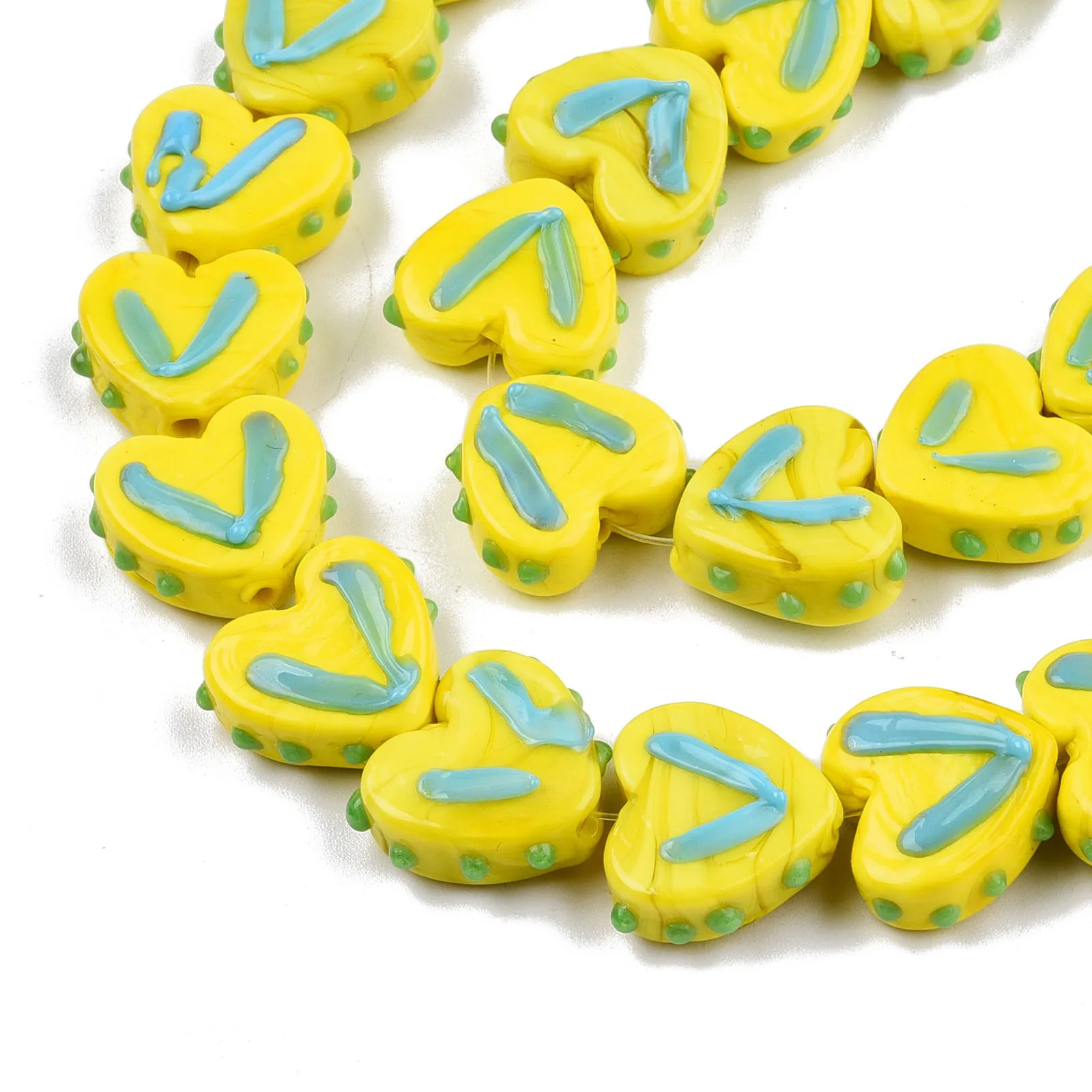

35pcs/strand Opaque Handmade Bumpy Lampwork Heart Beads For DIY Romantic Women Jewelry Making Bracelets Necklaces Supplies