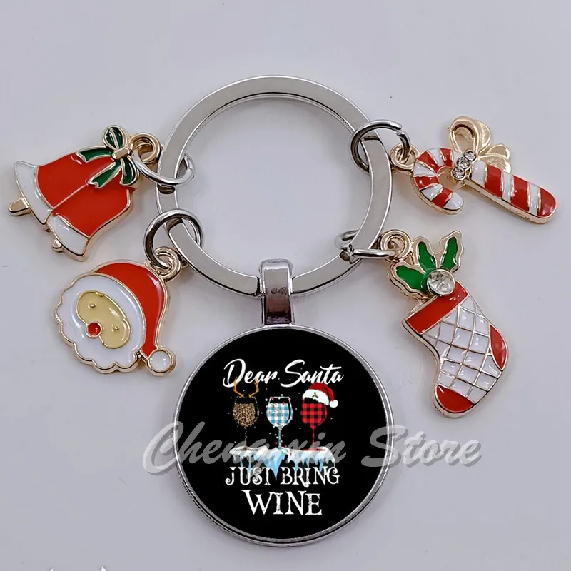 Модный брелок в виде Санта Клауса с вином рождественский подарок кулон