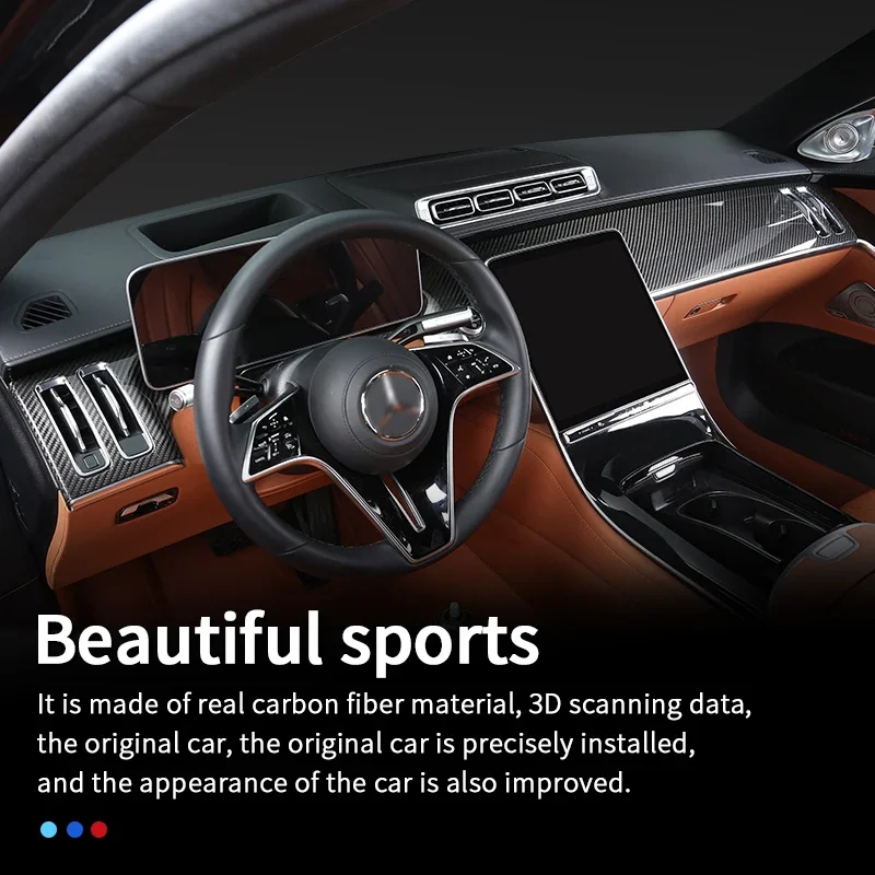 Приборная панель из настоящего углеродного волокна для Mercedes w223 S series 400 450 550 480 2021