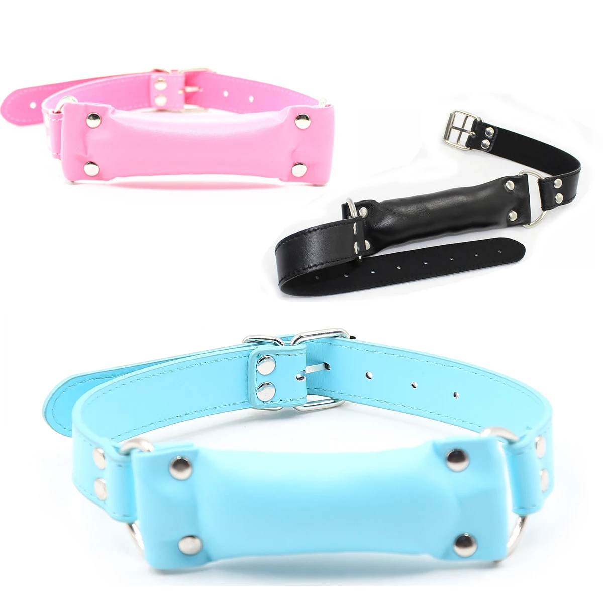 HotX Many Colored Soft Leather Dog Bone Shaped Mouth Gag Bite Toy Restraints BDSM Bondage Sex Tool for Couple Sex Products