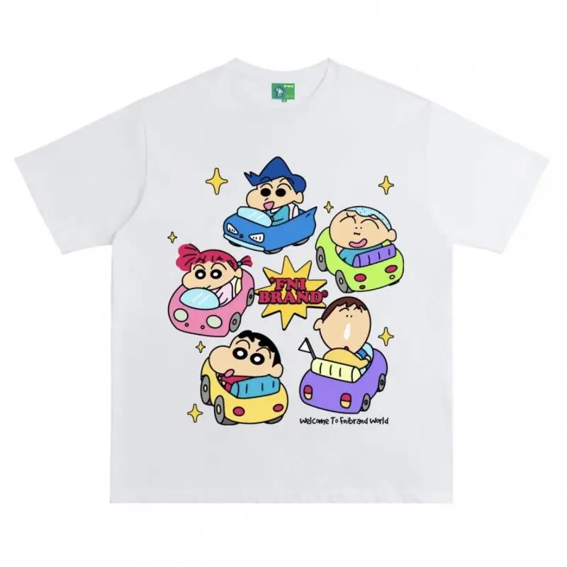 

Summer Cotton New Style Crayon Shin-Chan Cartoon Printing Birthday Gift Kawaii T-Shirt Casual Short Loose Shoulder Style Sleeve