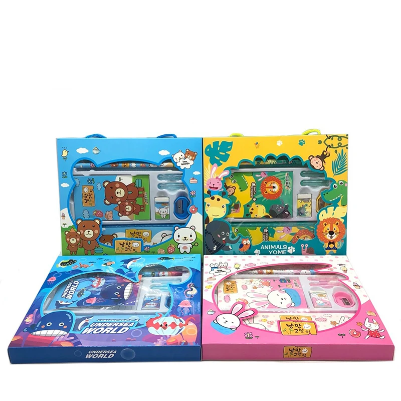 

New Primary School Stationery Kawaii Student Pencil Set Cute Cartoon Eraser for Kids Gift Child School Supplies Writing Pen