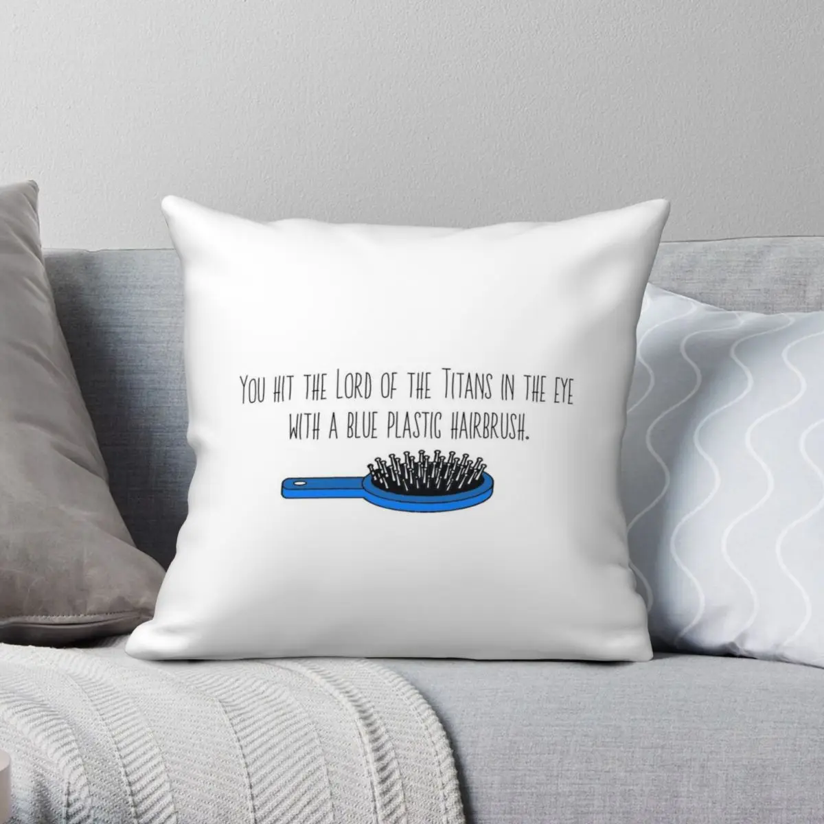 

Blue Plastic Hairbrush Pillowcase Polyester Linen Velvet Printed Zip Decorative Sofa Cushion Cover