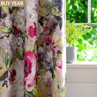 european style curtains for living dining room bedroom american style oil painting printing curtains french window