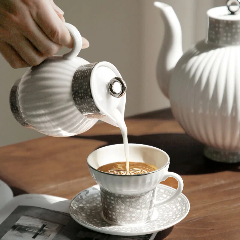 Light Luxury Coffee Cups And Saucers English Afternoon Tea Exquisite Milk Pot Household Simple Kettle Kung Fu Set