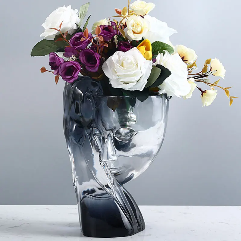 

Creative Human Face Art Vase Resin Flower Arrangement Container Modern Home Living Room Decoration Handmade Flower Vase Filler