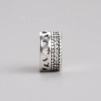 hot sale silver color charms bead hollow love heart crysatl beads for original pandora charm bracelets bangles jewelry