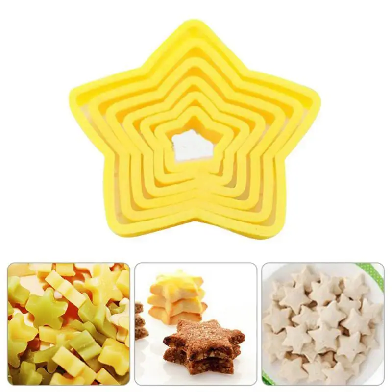 

6pcs/set Cookies Cutter Frame Practical Fondant Biscuits Cake Mould DIY Star Moulds Christmas Cookie Maker Cake Decorating Tools