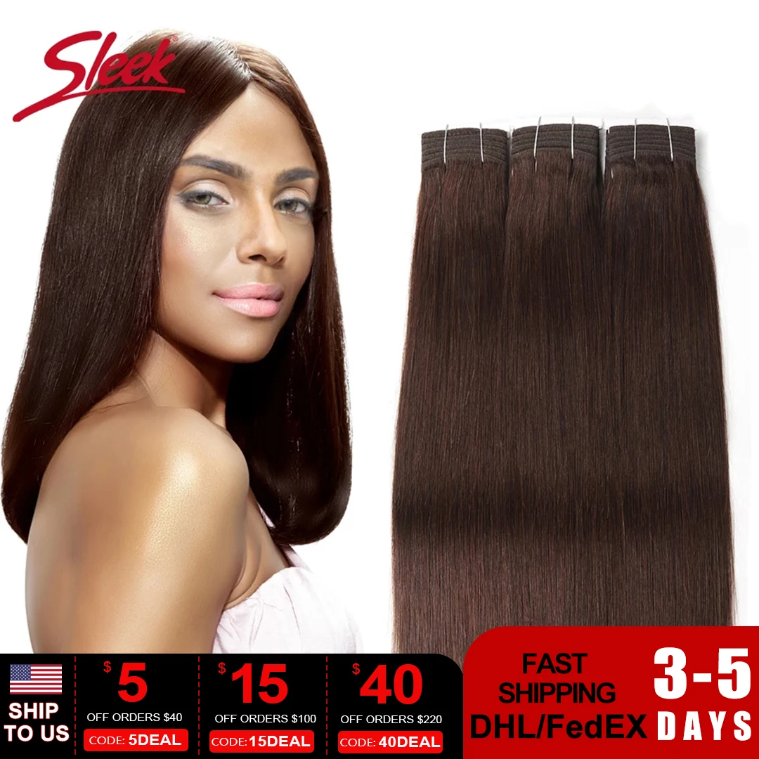 4 Straight Hair Bundles Colored 2# 6# 8# 33# Natural Remy Human Hair Bundles