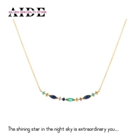 aide exquisite 925 sterling silver colorful zircon pendant necklace for women 18k gold clavicle chains jewelry gifts accessories