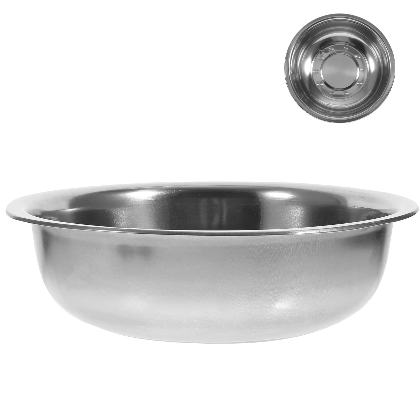 

Bowl Mixing Steel Metal Bowls Large Stainless Basin Vegetable Wash Egg Soup Washing Deep Prep Salad Kitchen Dough Round