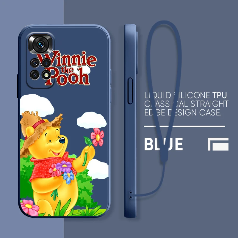 

Christmas Disney Tigger For Xiaomi Redmi Note 11 11S 10 10S 9 9S 9T 8 8T 7 5 Pro Plus Liquid Shockproof Rope Cover