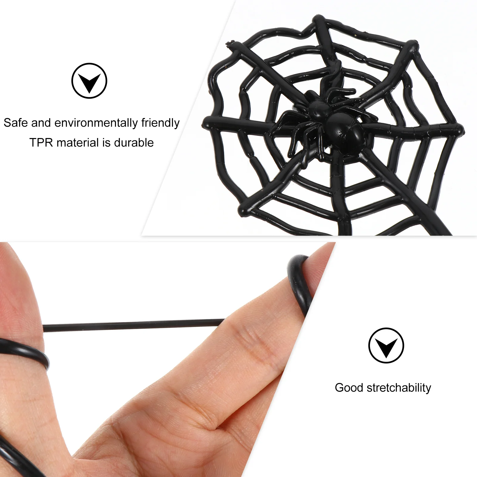 

20 Pcs Viscous Spider Web Supple Sticky Playthings Children Halloween Toys The Gift Telescopic Themed Tpr Webs Anti-stress