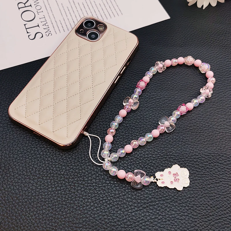 

Mobile Phone Lanyard Cartoon Tag Pendant Anti-lost Lanyard Women's Pendant Phone Strap Short Wrist Lanyard Hand-beaded Exquisite