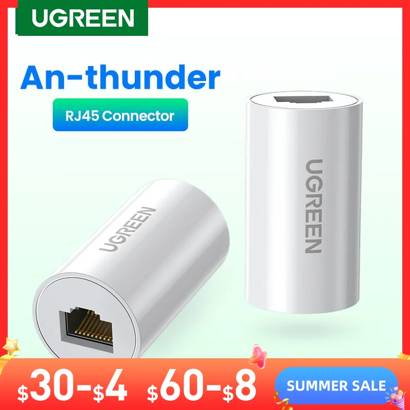 

UGREEN RJ45 Ethernet адаптер 8P8C Женский анти-гром Rj45 разъем Сетевой удлинитель кабель адаптер Ethernet кабель