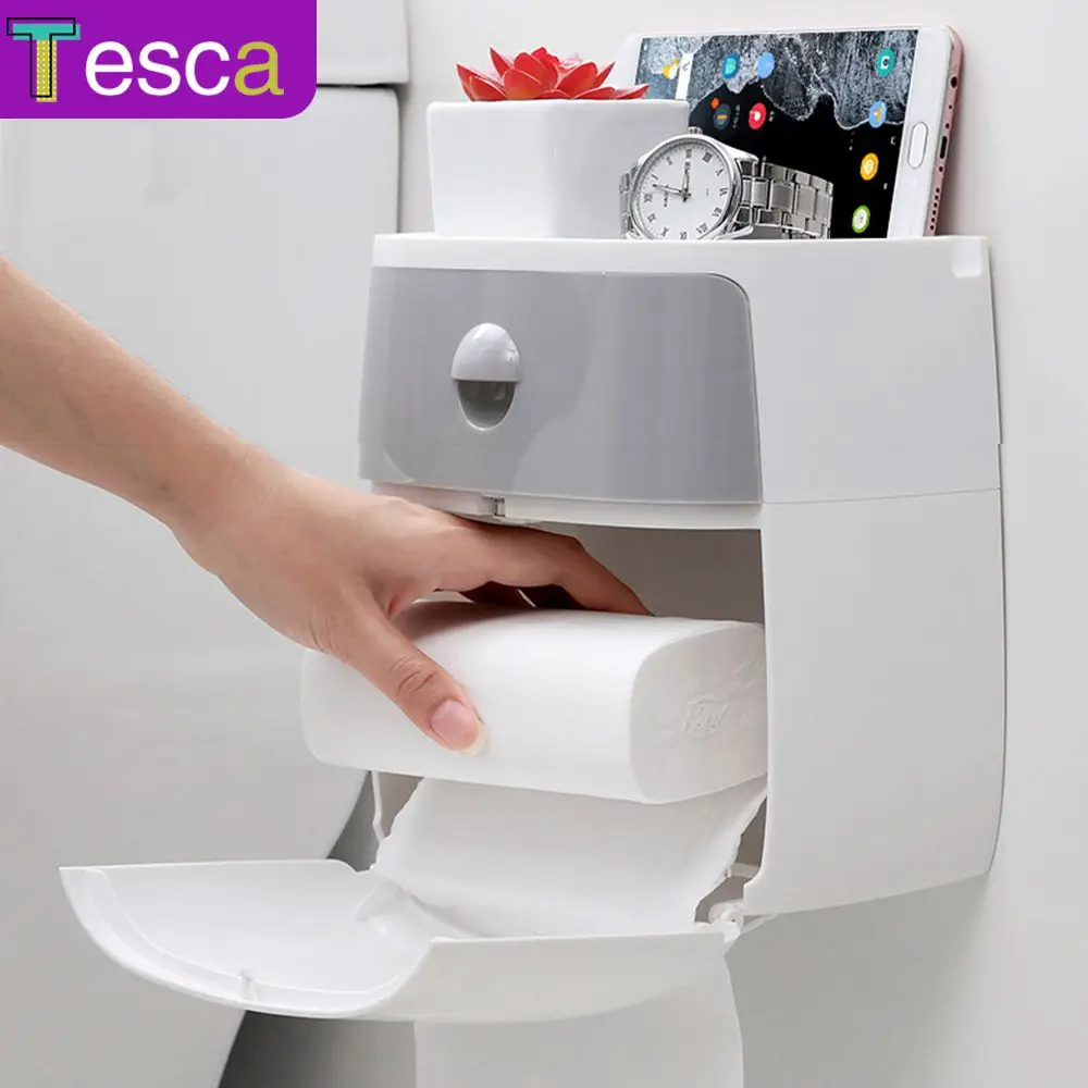 

Toilet Paper Holder Waterproof Wall Mounted Toilet Paper Tray Roll Paper Tube Storage Box Tray Tissue Box Shelf Bathroom