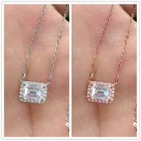 autumn and winter fashion luxury shiny silver color zirconia dangel necklace for women wedding party feminine accessories