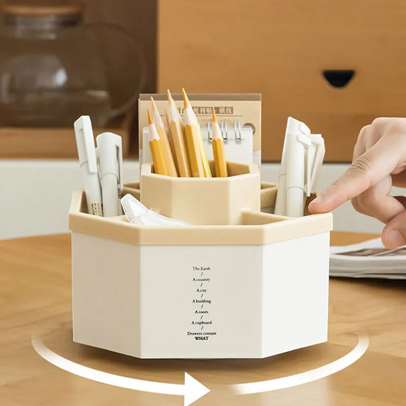 

Вращающийся на 360 ° держатель для ручек, настольные аксессуары, вместительный ящик для хранения карандашей, стол