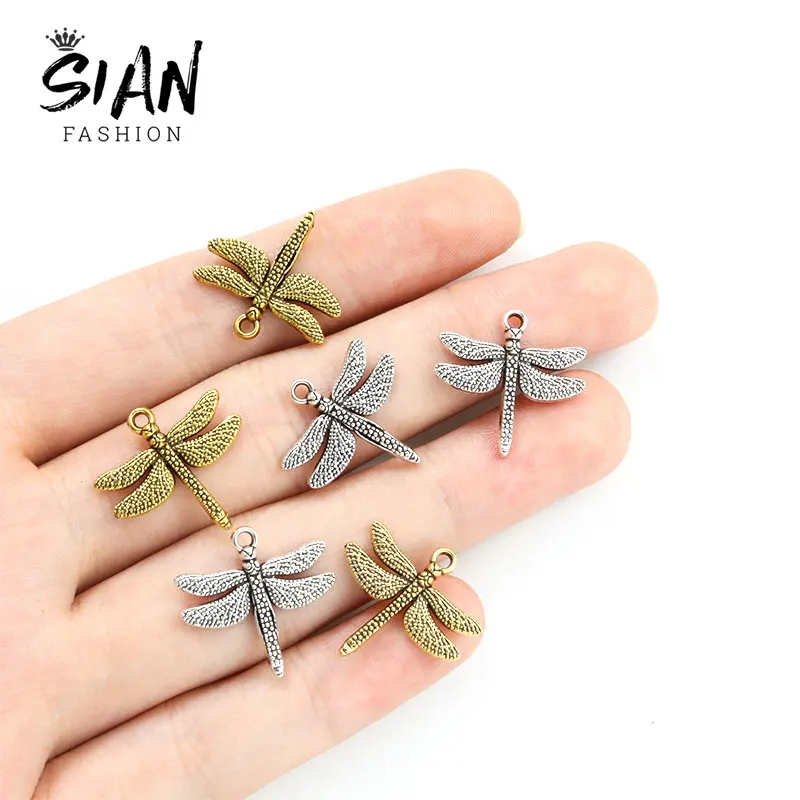 

30pcs Antique Gold Color Insect Alloy Charms Dragonfly Metal Pendants for DIY Necklace Jewelry Making Findings Handmade Crafts