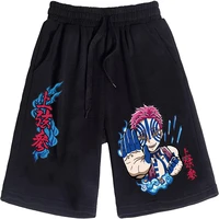 anime print shorts casual sports five pants cosplay demon slayer shorts loose beach short pants unisex streetwear