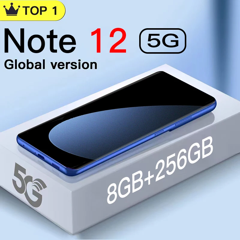 

Global Version Note12 Smartphone 5G Android HD Screen 8GB+256GB Snapdragon 8 Gen1 Mobile Phones 24+50MP Cell Phone Free Shipping