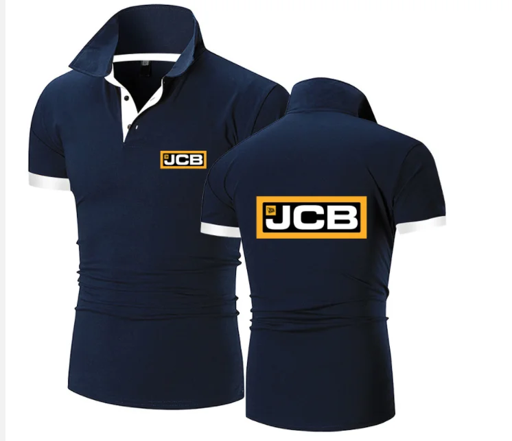 

2022 Midnite Star Excavator Jcb New Men Summer Cotton Polo Shirts Solid Color Short Custom Sleeve Slim Breathable Print Tops